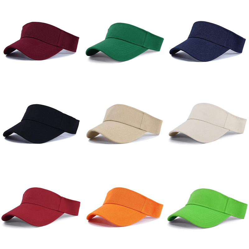 100% Polyester Plain Golf Sport Visor Hats For Women Men