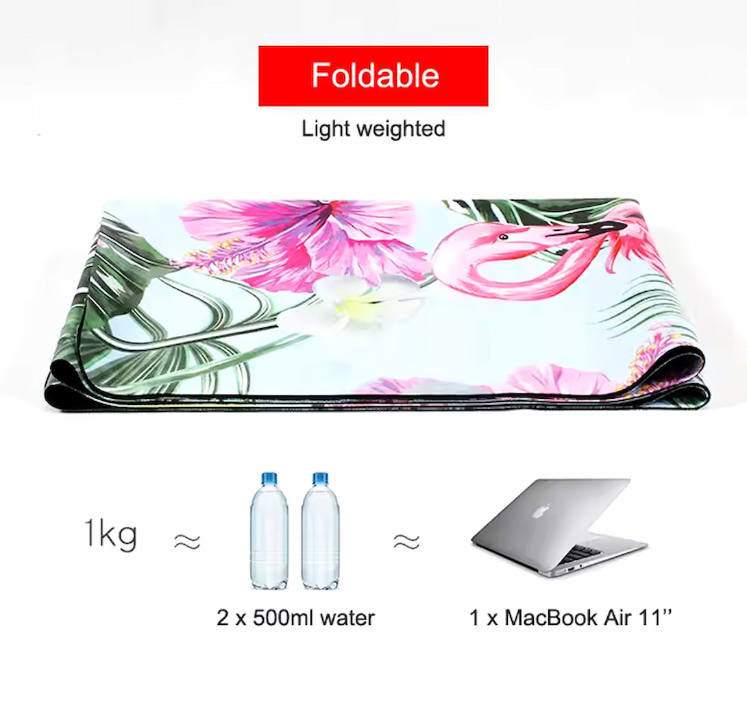 1mm/1.5mm Travel Foldable Eco Friendly Anti Slip Thin Suede Yoga Mat