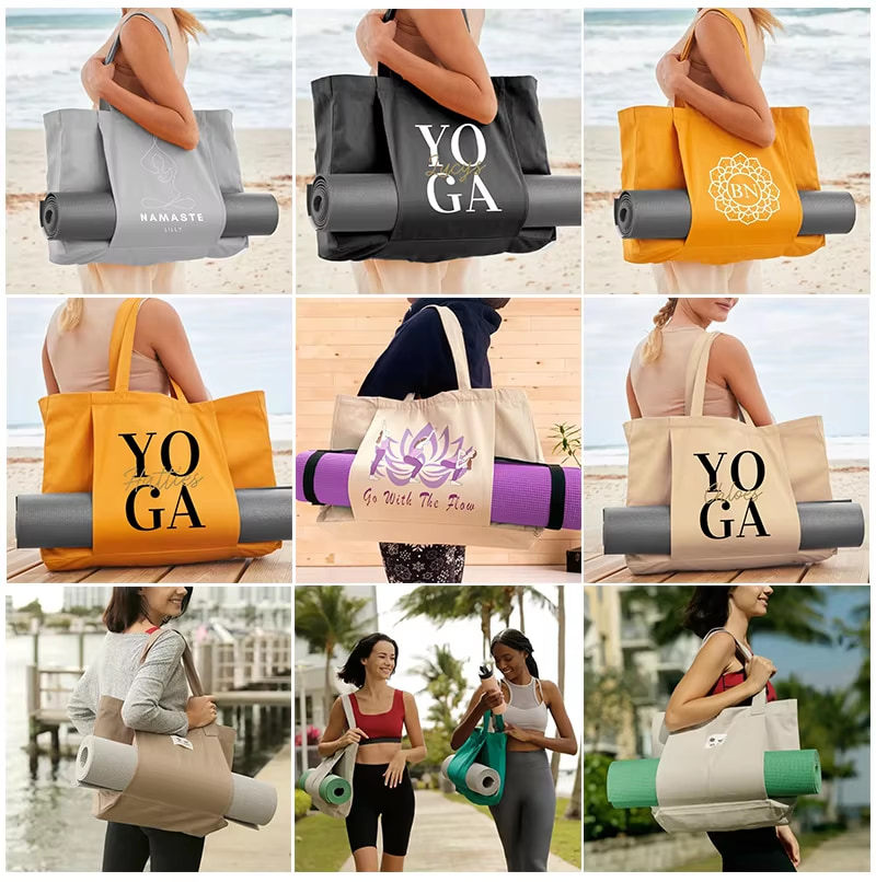 #Custom Canvas Yoga Mat Bag With Logo 